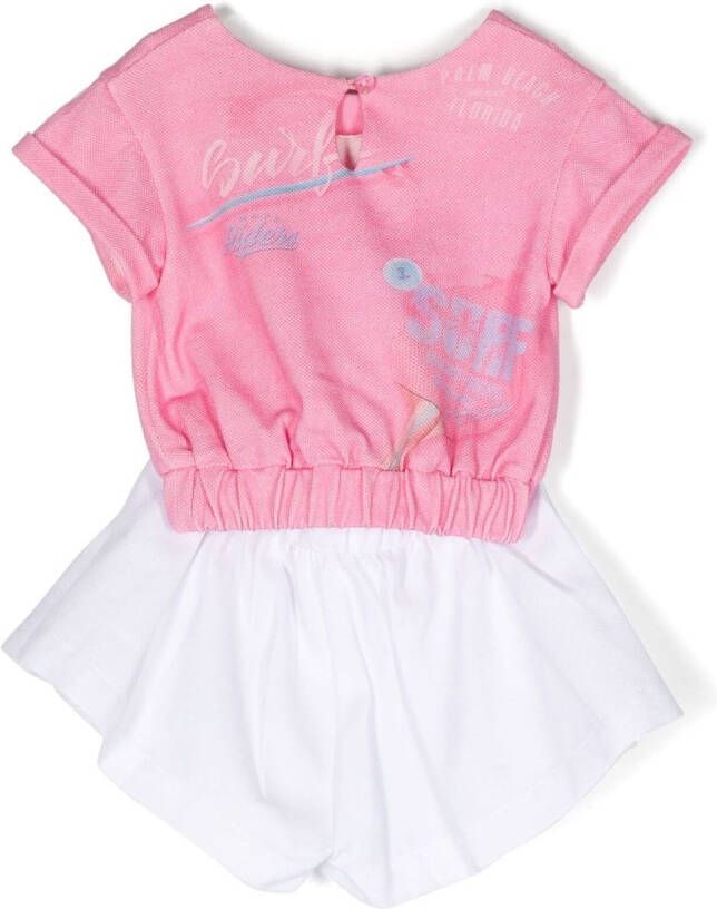 Lapin House Shorts en shirt met print Roze