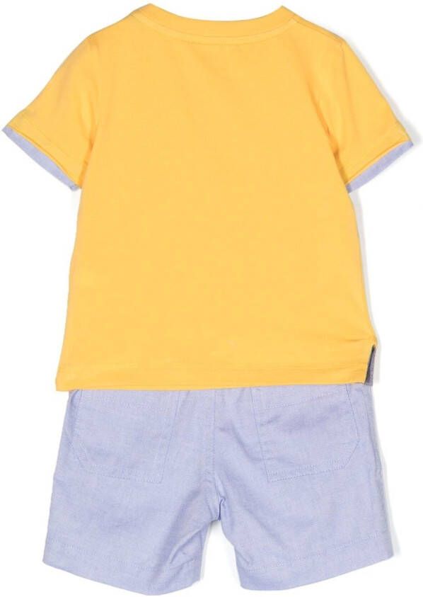 Lapin House Shorts en T-shirt met print Geel