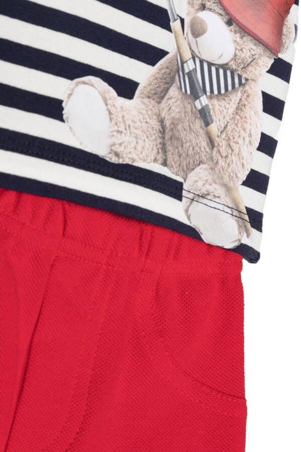 Lapin House Shorts en T-shirt met teddybeerprint Blauw