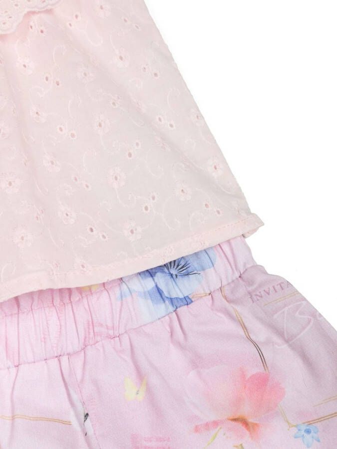Lapin House Shorts en top met tie-dye print Roze