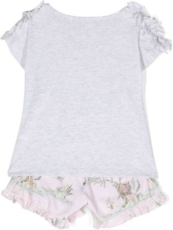 Lapin House T-shirt en shorts met ruches Roze