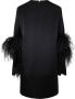 LAPOINTE Mini-jurk verfraaid met veren Zwart - Thumbnail 2