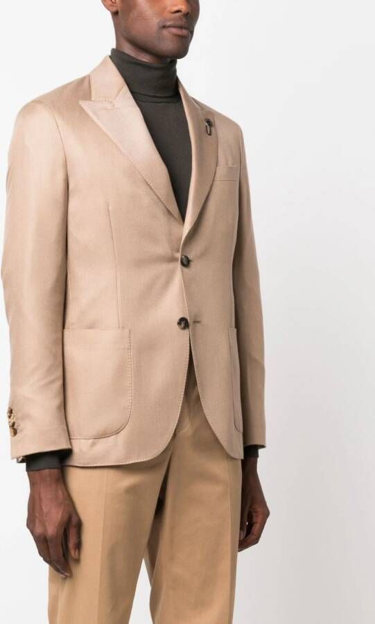 Lardini Blazer met enkele rij knopen Beige