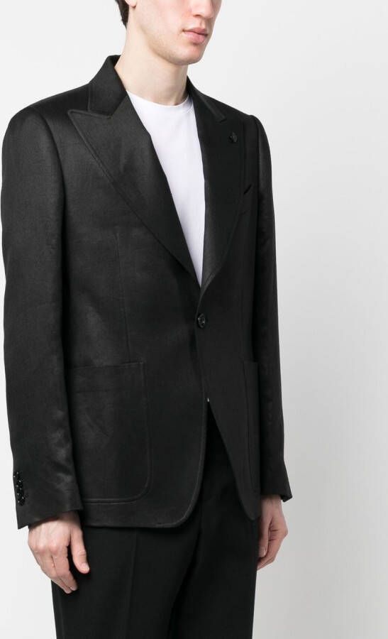 Lardini Blazer met enkele rij knopen Zwart