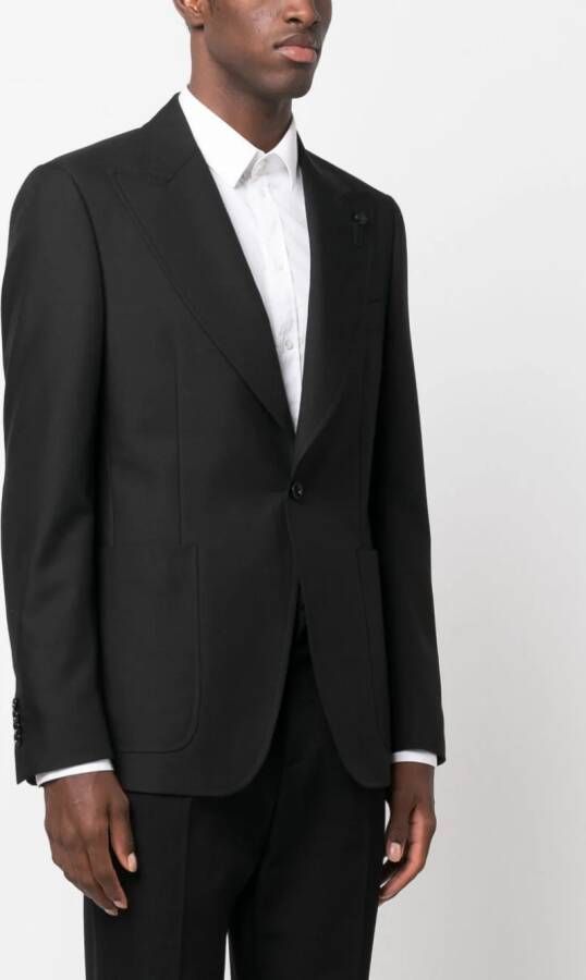 Lardini Blazer met enkele rij knopen Zwart