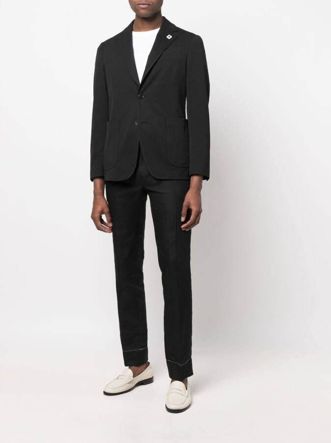 Lardini Blazer met enkele rij knopen Zwart