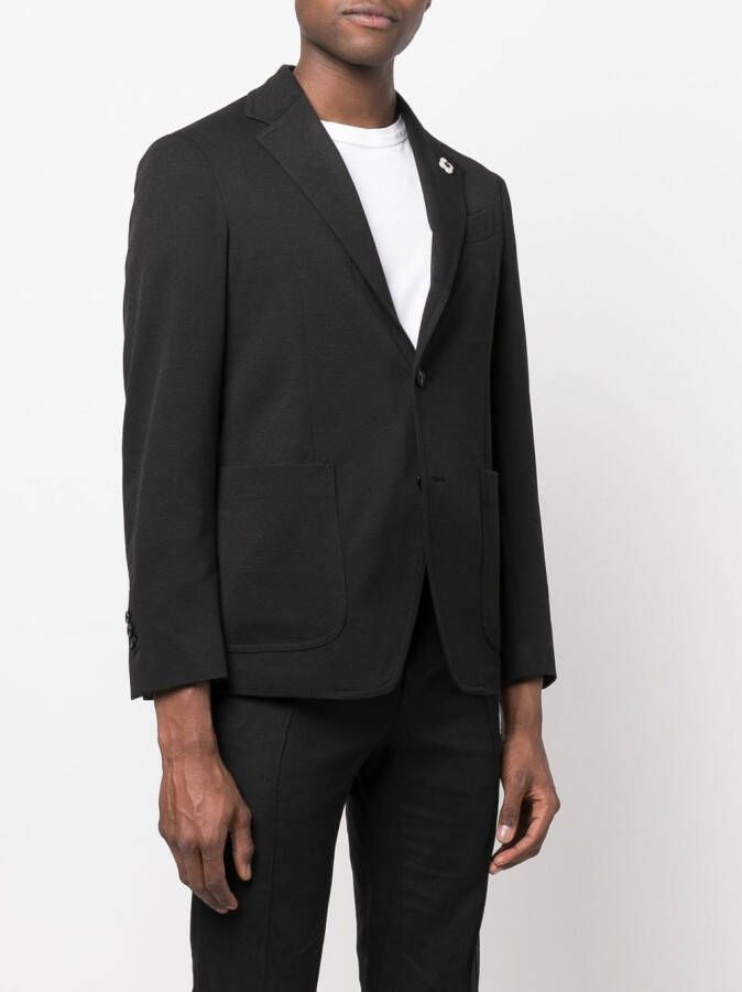 Lardini Blazer met enkele rij knopen Zwart