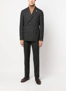Lardini check-pattern double breasted suit Grijs