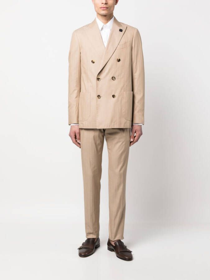 Lardini Pak met dubbele rij knopen Beige