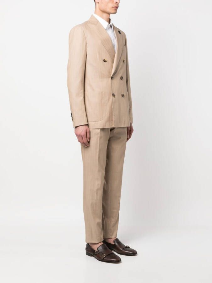 Lardini Pak met dubbele rij knopen Beige