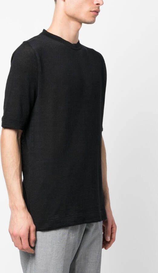 Lardini Fijngebreid T-shirt Zwart