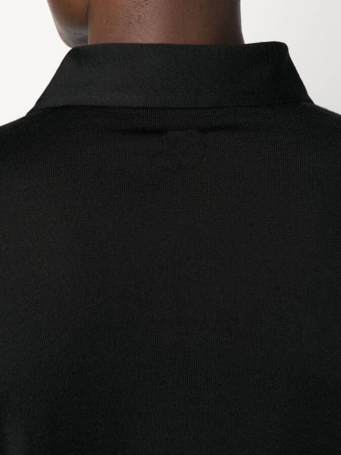 Lardini Fijngebreid poloshirt Zwart