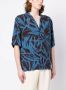 Lardini Overhemd met bladerprint Blauw - Thumbnail 3