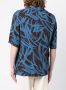 Lardini Overhemd met bladerprint Blauw - Thumbnail 4