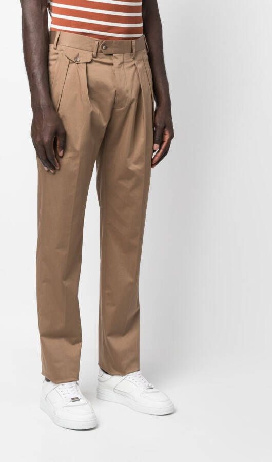 Lardini Straight plooibroek Bruin