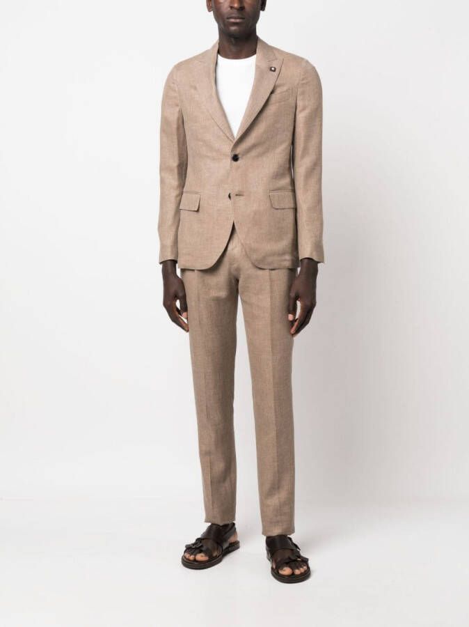 Lardini Pak met enkele rij knopen Beige