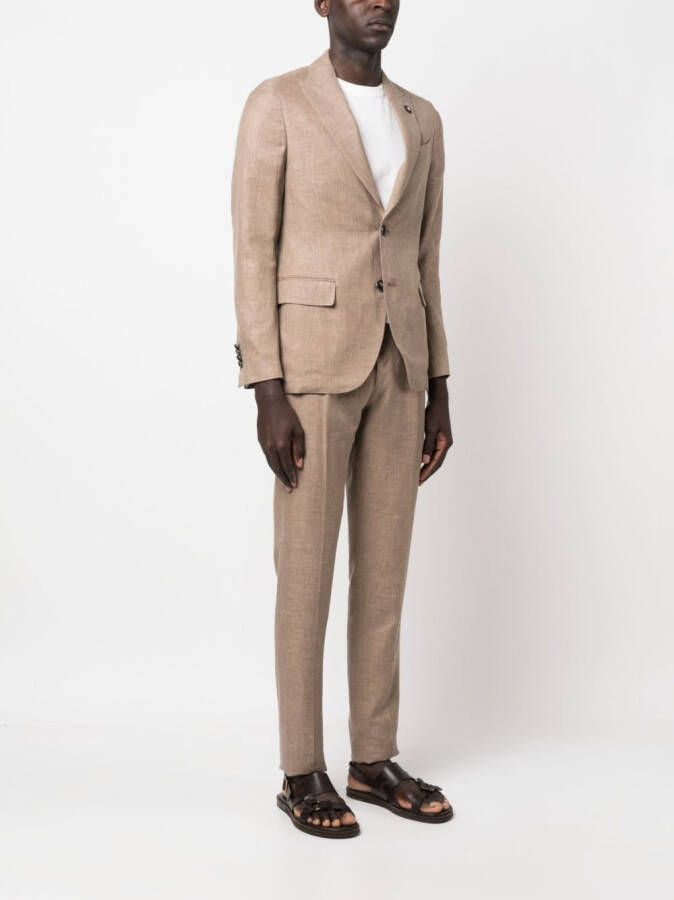 Lardini Pak met enkele rij knopen Beige