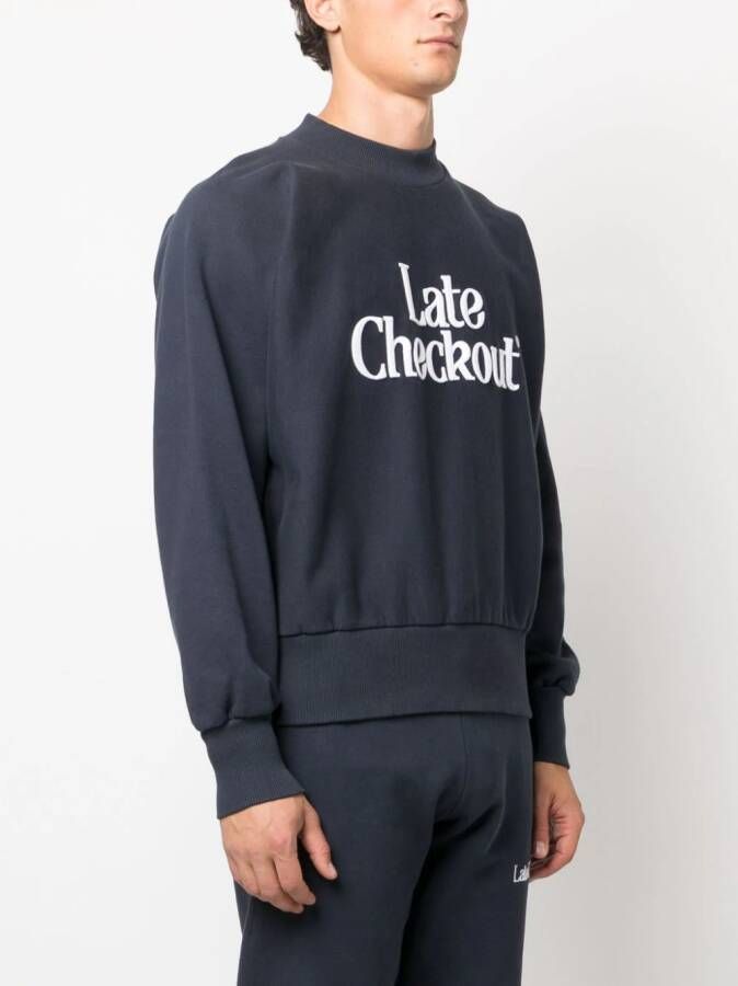 Late Checkout Sweater met logo-reliëf Blauw