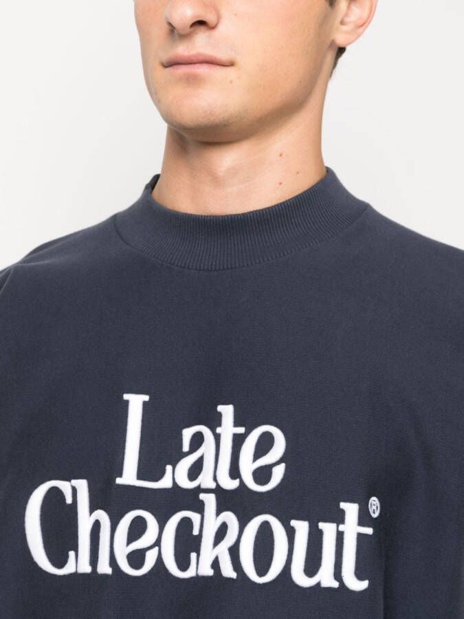 Late Checkout Sweater met logo-reliëf Blauw