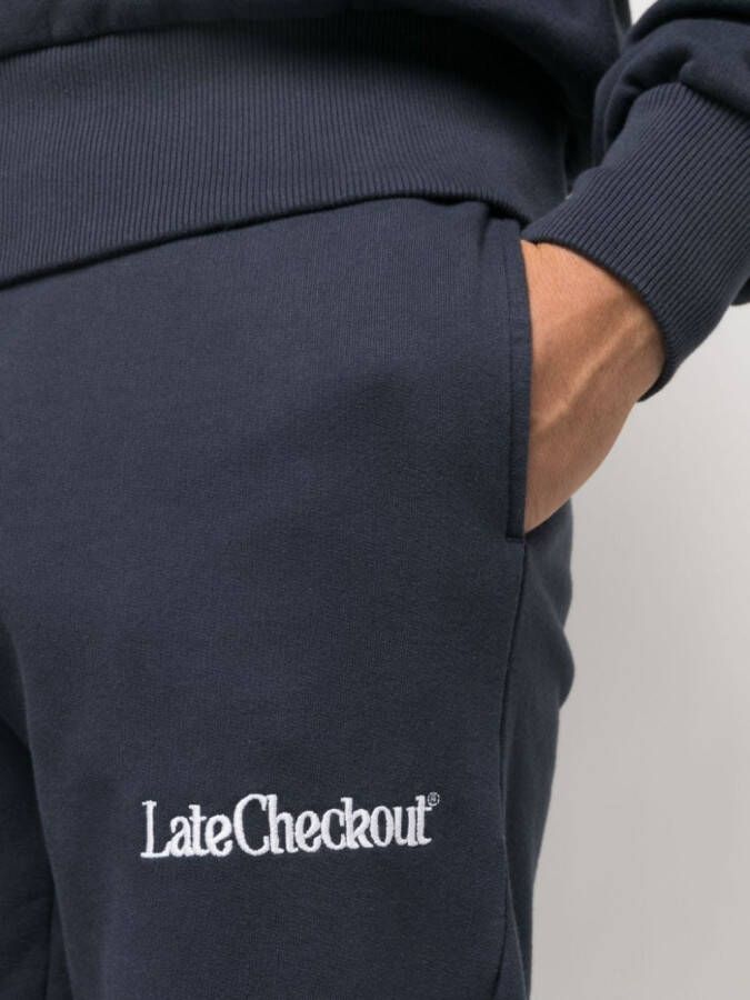 Late Checkout Trainingsbroek met geborduurd logo Blauw