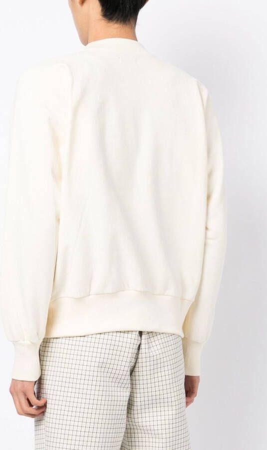 Late Checkout Sweater met logopatch Wit