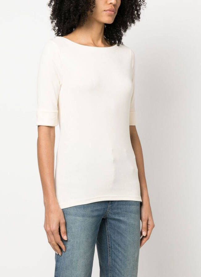 Lauren Ralph Lauren T-shirt met boothals Beige