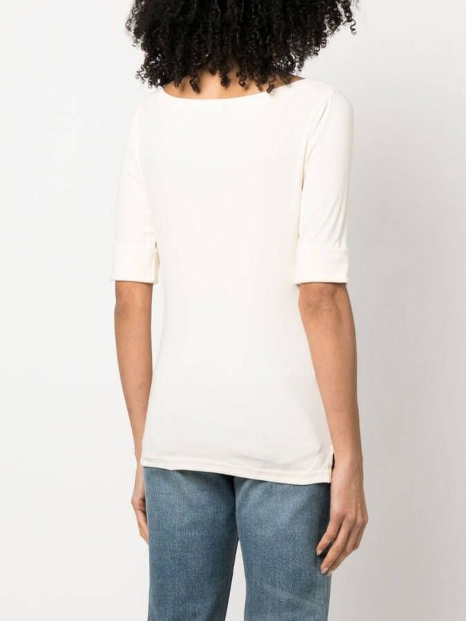 Lauren Ralph Lauren T-shirt met boothals Beige
