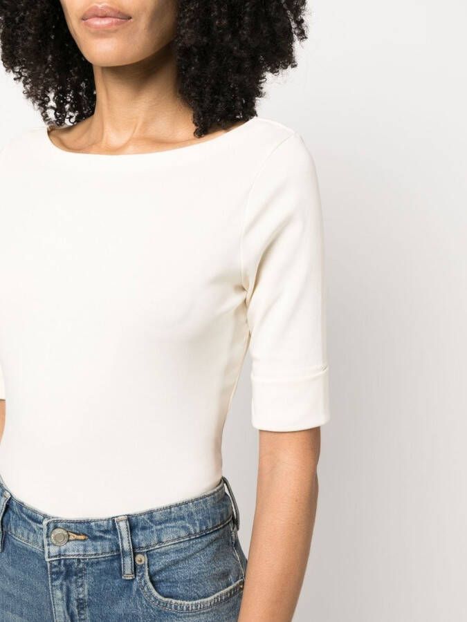 Lauren Ralph Lauren T-shirt met boothals Beige