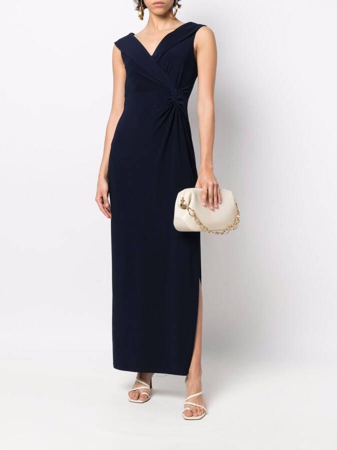Lauren Ralph Lauren Jurk met gesmockte taille Blauw