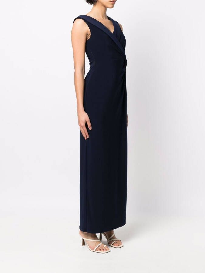 Lauren Ralph Lauren Jurk met gesmockte taille Blauw