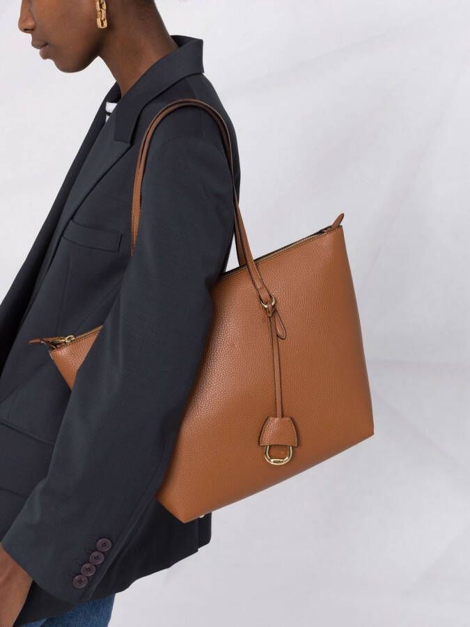 Lauren Ralph Lauren Keaton shopper met logoplakkaat Bruin