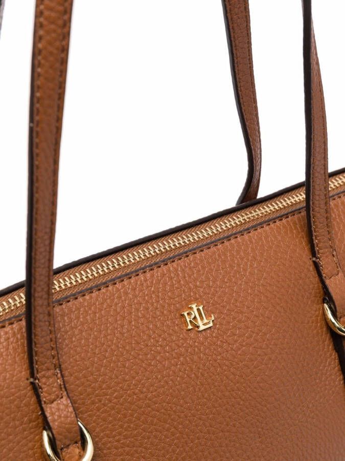 Lauren Ralph Lauren Keaton shopper met logoplakkaat Bruin