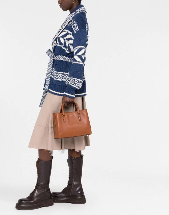 Lauren Ralph Lauren Marcy leren shopper Bruin