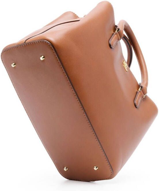 Lauren Ralph Lauren Marcy leren shopper Bruin