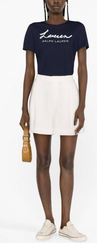 Lauren Ralph Lauren Vadienne geplooide shorts Beige