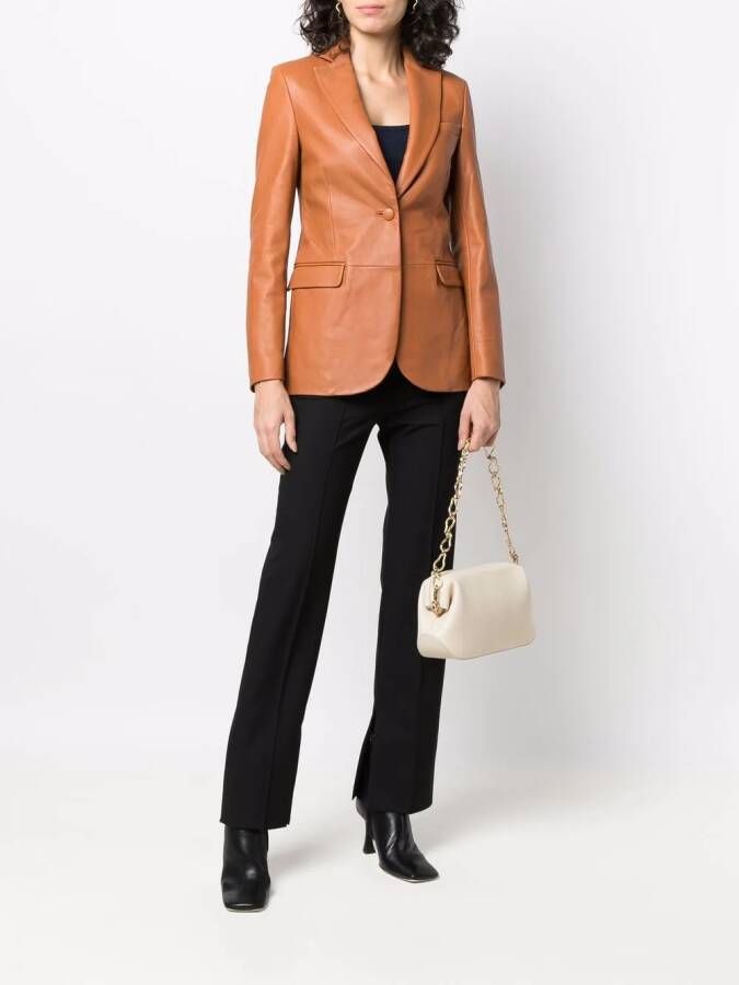 L'Autre Chose Leren blazer Bruin