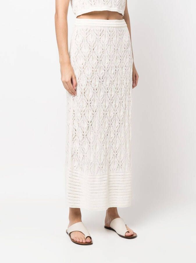 Le Kasha Gehaakte maxi-rok Wit