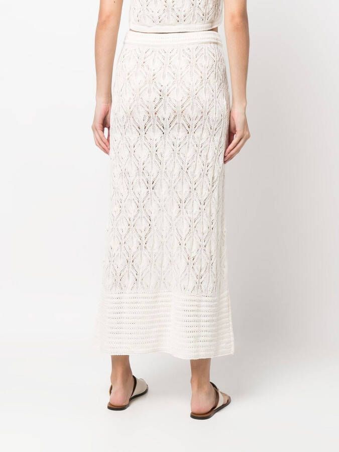 Le Kasha Gehaakte maxi-rok Wit