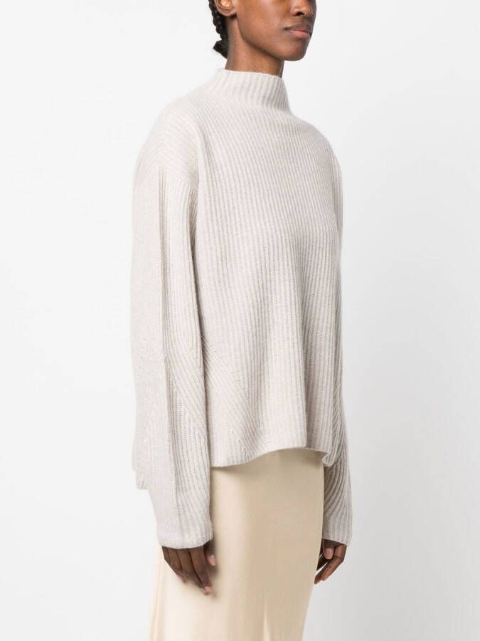 Le Kasha Ribgebreide trui Beige