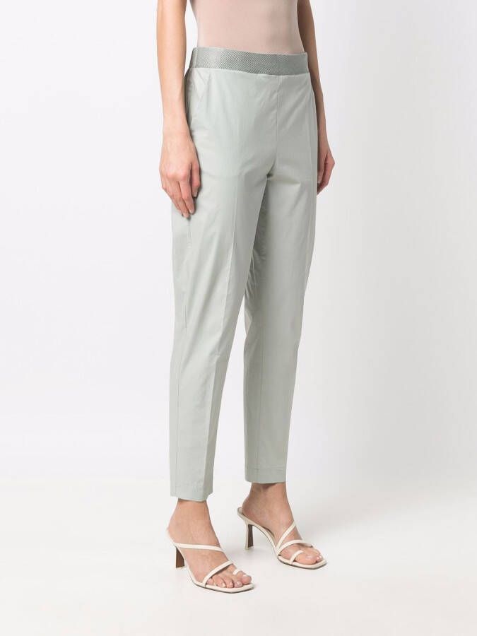 Le Tricot Perugia Broek met toelopende pijpen Groen