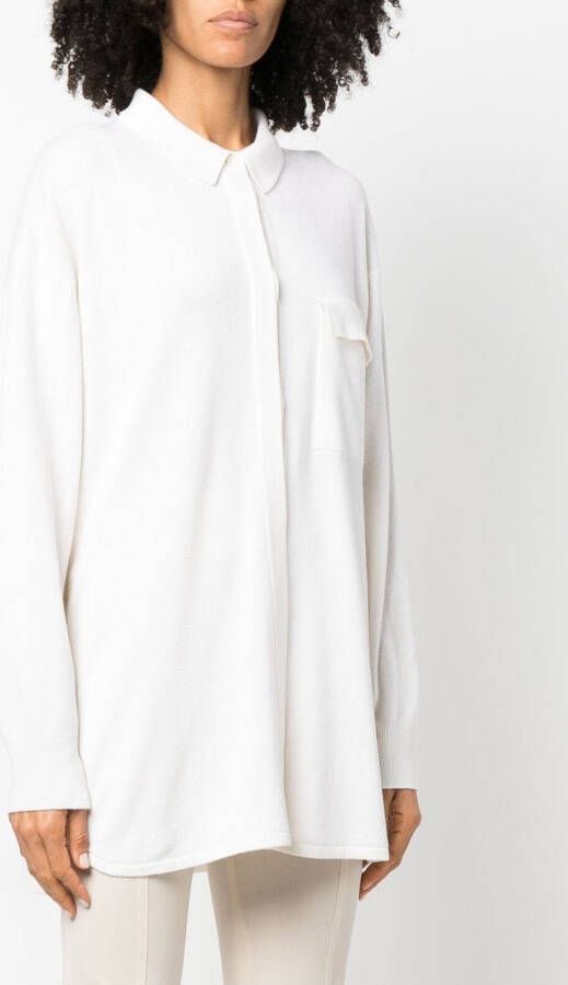 Le Tricot Perugia Fijngebreide blouse Wit
