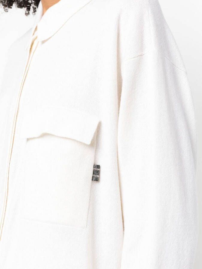 Le Tricot Perugia Fijngebreide blouse Wit