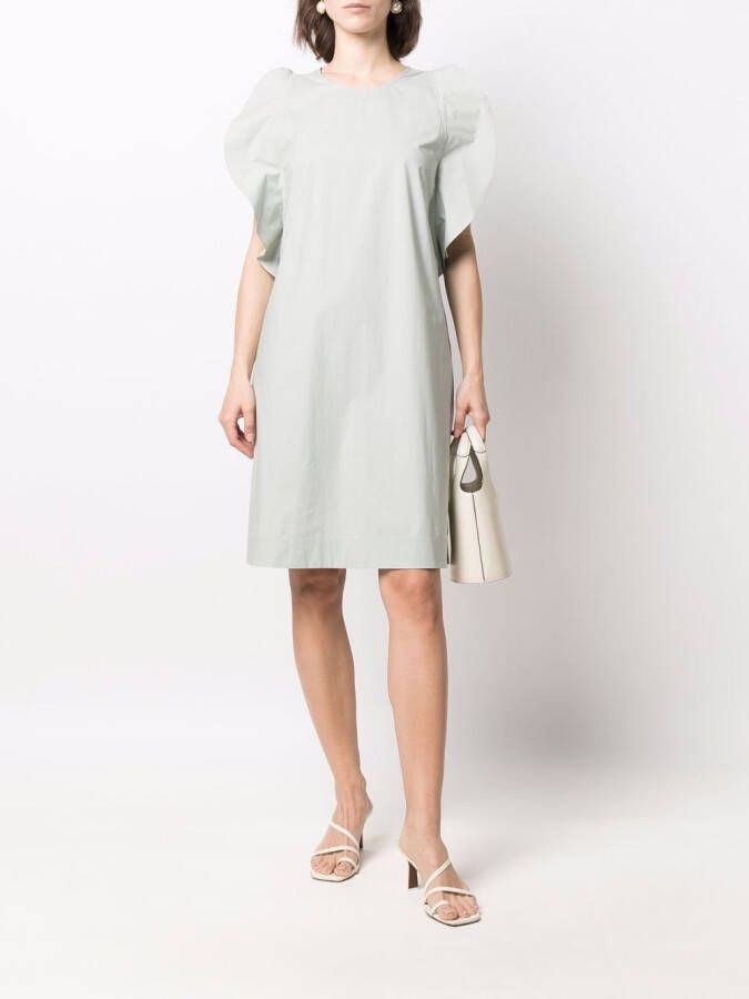Le Tricot Perugia Mini-jurk met ruches Groen