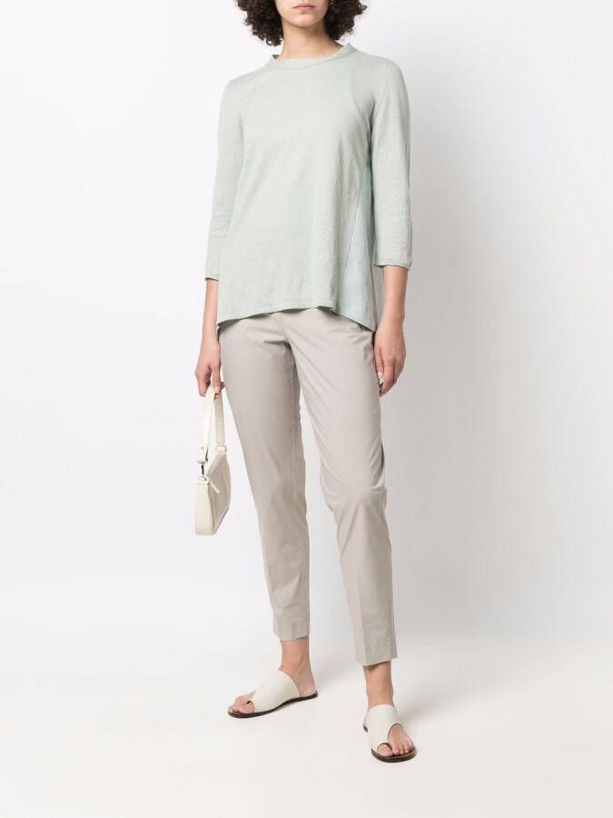 Le Tricot Perugia T-shirt met ronde hals Groen