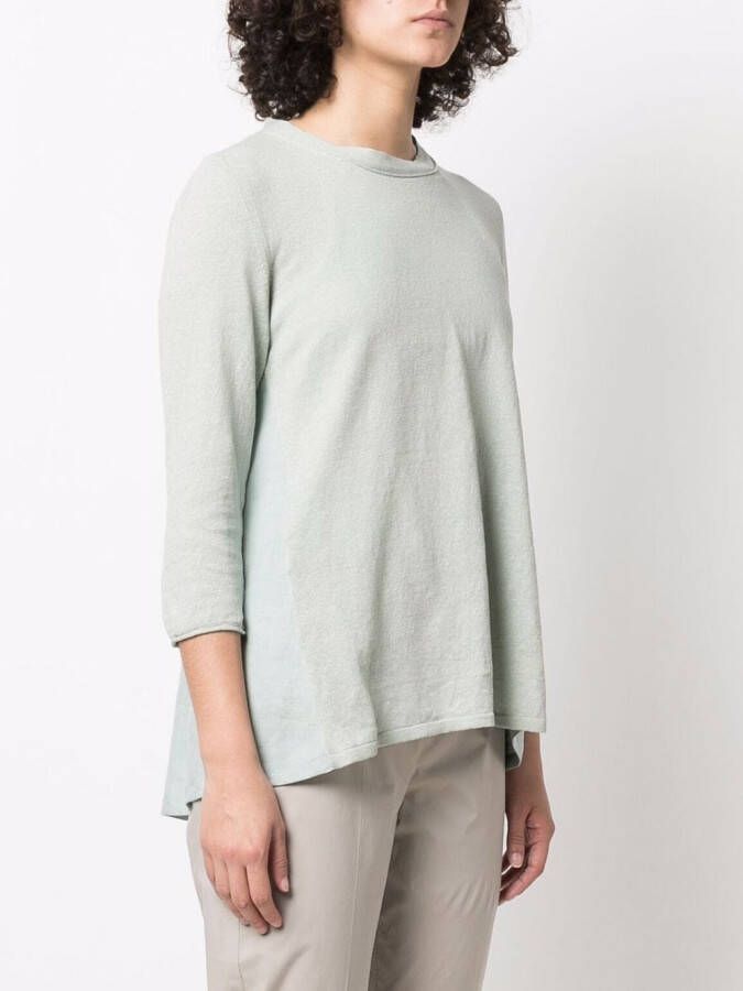 Le Tricot Perugia T-shirt met ronde hals Groen