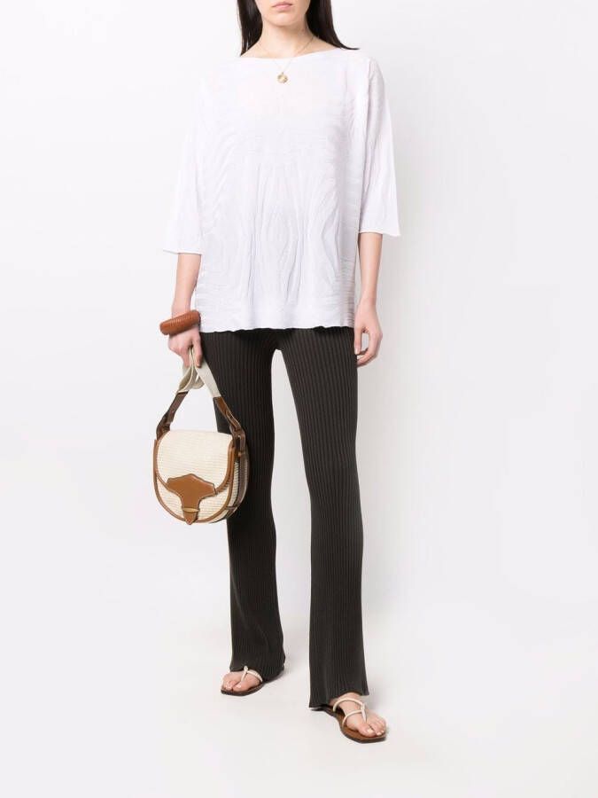 Le Tricot Perugia T-shirt met ronde hals Wit