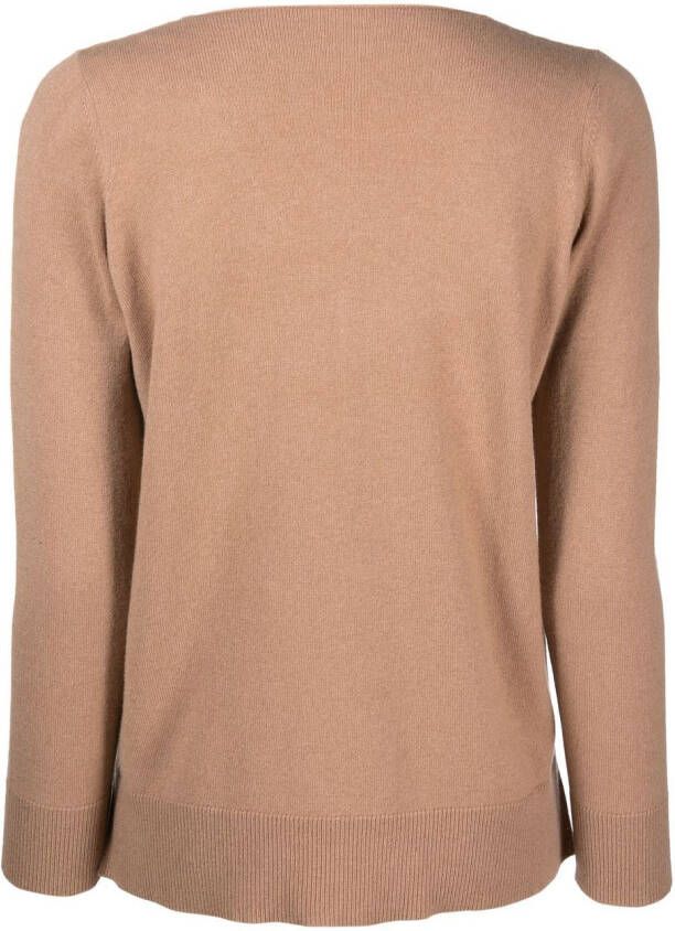 Le Tricot Perugia Trui met V-hals Beige