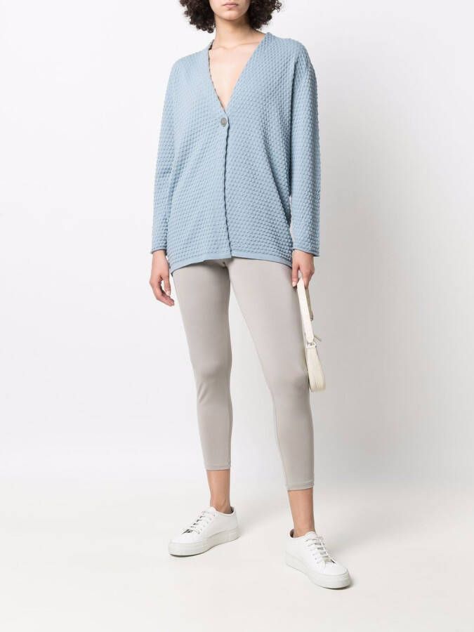 Le Tricot Perugia Vest met knopen Blauw
