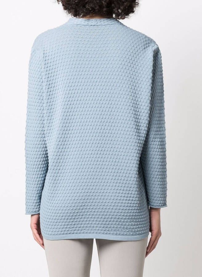 Le Tricot Perugia Vest met knopen Blauw