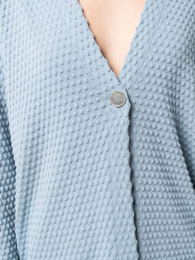 Le Tricot Perugia Vest met knopen Blauw
